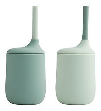 Liewood Cups w. Straws - 2-Pack - Silicone - Ellis - Mint Mix
