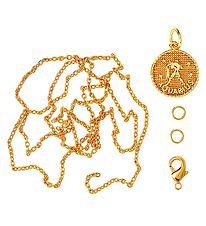 Me&My BOX Necklace w. Zodiac Sign - Aquarius - Gold Plated