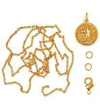 Me&My BOX Necklace w. Zodiac Sign - Weight - Gold Plated