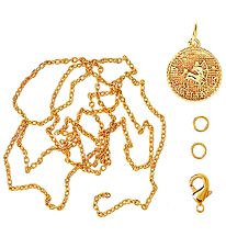 Me&My BOX Necklace w. Zodiac Signs - Sagittarius - Gold Plated