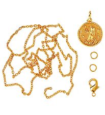 Me&My BOX Necklace w. Zodiac Signs - Virgo - Gold Plated