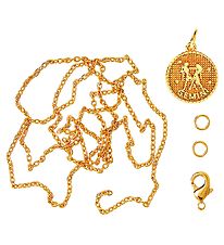 Me&My BOX Necklace w. Zodiac Signs - Twin - Gold Plated