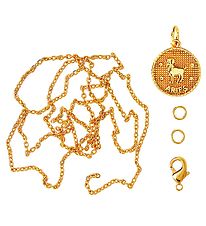 Me&My BOX Necklace w. Zodiac Signs - Aries - Gold Plated