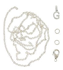 Me&My BOX Necklace w. Letter - G - Silver plated