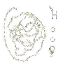 Me&My BOX Necklace w. Letter - H - Silver plated