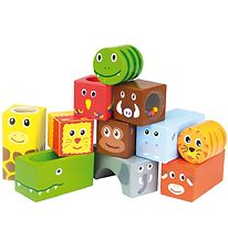 Vilac Blocks w. Sound - Wood - 11 Parts - Jungle Animals