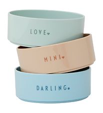 Design Letters Bowl Set - 3-Pack - Favorite - Green/Blue/Beige