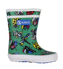 Aigle Gummistiefel - Baby Flac - Grn m. Insekten