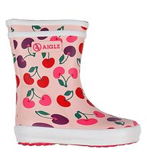 Aigle Rubber Boots - Baby Flac - Rose w. Cherries