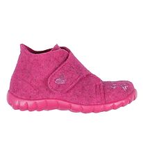 Superfit Pantoffels - Wol - Roze m. Harten