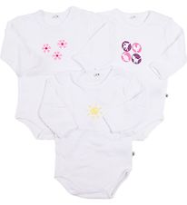 Pippi Bodysuit L/æ - 1 pcs - Assorted - White w. Girl Print