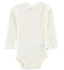 Joha Bodysuit - Wool/Silk - L/S - Ivory w. Pointelle
