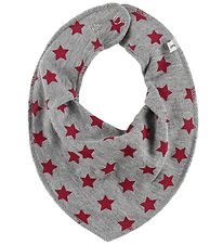 Pippi Baby Teething Bib - Pointy - Grey w. Pink Stars