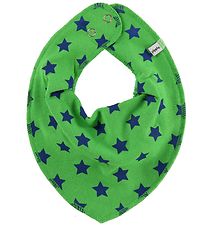 Pippi Baby Teething Bib - Pointy - Green w. Blue Stars