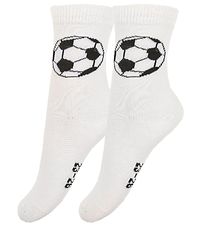 Fuzzies Socks - 2-Pack - White w. Footballs