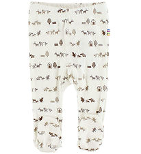 Joha Leggings w. Footies - Ivory w. Animals