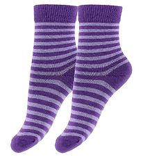 Fuzzies Socks - 2-Pack - Purple Striped