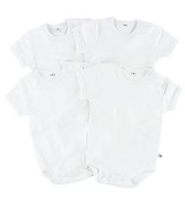 Pippi Baby Bodysuit - 4-Pack - S/S - White