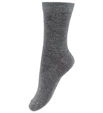 Fuzzies Socks - Wool/Cotton - Grey Melange