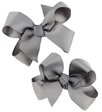 Bows By Str Hair Clip Bow - 2-Pack - 10 cm - Grey