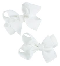 Bows By Str Bow Hair Clips - 2-Pack - 8 cm - White