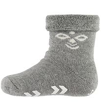 Hummel Baby Socks - HMLSnubbie - Grey Melange w. Non-Slip