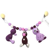 NatureZoo Pram Chain - Owl/Cow/Duck - Purple/Lavender