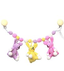 NatureZoo Pram Chain - 3 Rabbits - Lavender/Yellow/Pink