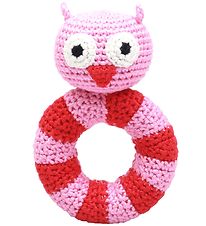 NatureZoo Rattle - Round - Lady Owl - Pink/Red
