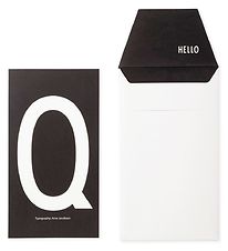 Design Letters Kort m. Kuvert - Svart m. Q