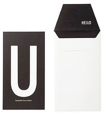 Design Letters Kort m. Kuvert - Svart m. U
