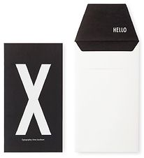 Design Letters Kort m. Kuvert - Svart m. X