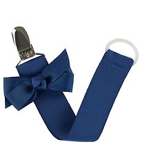 By Stær Pacifier Clip - Navy w. Bow