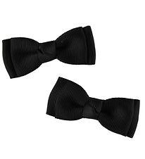 By Stær Hárslaufa - Double Bow - 2 Pakki - 6 cm - Svart