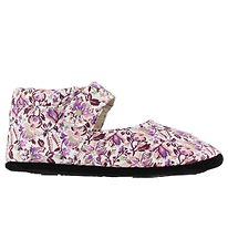 Fuzzies Ballerínu inniskór - Viola - Hvítt M. Blóm