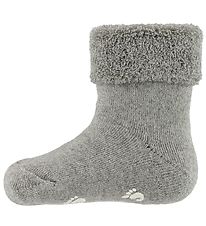 Fuzzies Baby Socks - Non-Slip - Grey Melange