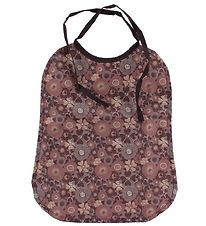 Smallstuff Bib - Long - Dark Purple w. Flowers