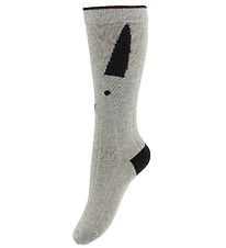 Liewood Knee High Socks - Grey Melange w. Rabbits