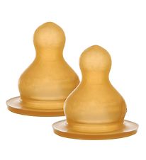 Hevea Flasknappar - 2-pack - Naturgummi - Medium Flow