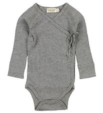 MarMar Wrap Bodysuit L/S - Grey Melange