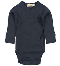 MarMar Wikkelromper l/s - Rib - Modaal - Navy