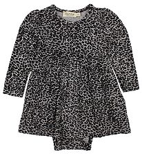 MarMar Bodysuit w. Skirt - Grey Leopard