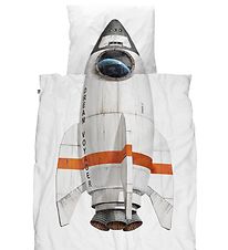 Snurk Duvet Cover - Adult - White w. Rocket