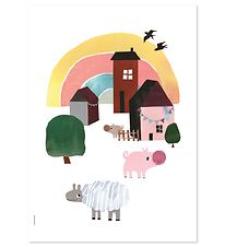 I Love My Type Poster - A3 - Happy Animals - Cosy Village Life