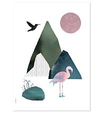 I Love My Type Poster - A3 - Mountain Life - Flamingo