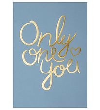 I Love My Type Poster - A4 - Only One You - Dusty Blue w. Text