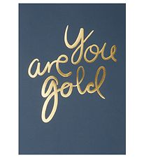 I Love My Type Poster - A4 - You Are Gold - Navy w. Gold Text
