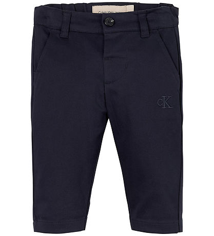 Calvin Klein Trousers - Sateen Chino - Night Sky