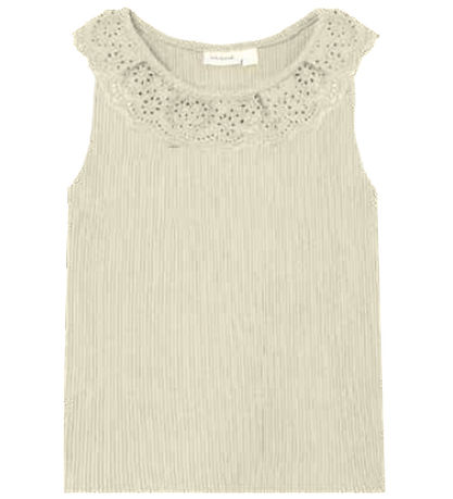 Name It Top - Rib - NmfHelianay - Buttercream w. Pointelle