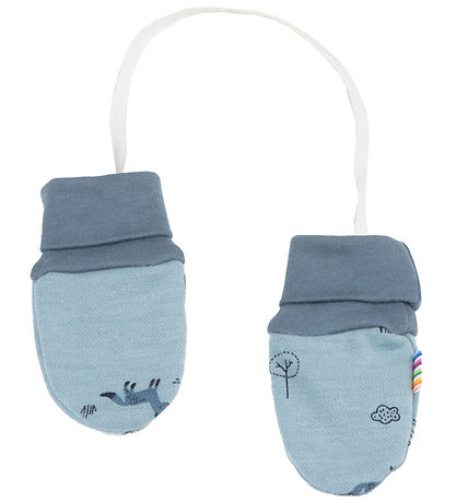 Joha Mittens - Wool/Cotton - 2-layer - Blue